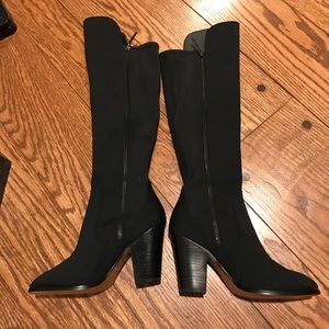 New Donald J Pliner black knee boots wide calves 6
